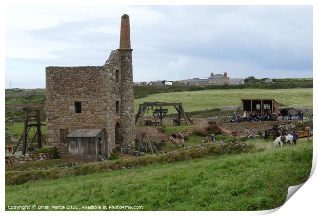 West Wheal Owels Mine at Botallack dressed for fil Print by Brian Pierce