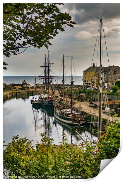 Charlestown Historic Harbour, Cornwall Print by Brian Pierce