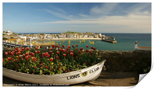 St Ives Harbour, Cornwall Print by Brian Pierce