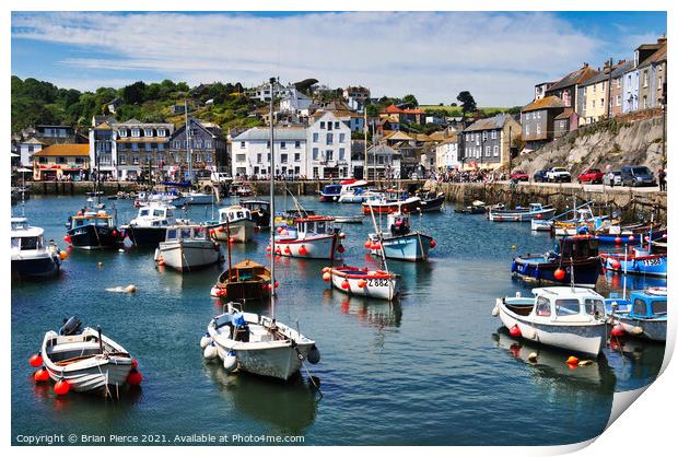 Mevagissey Harbour, Cornwall Print by Brian Pierce