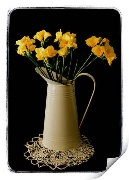 Daffodils in a water jug Print by Brian Pierce