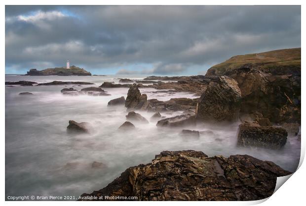 Godrevy Lighthouse, Gwithian, Cornwall Print by Brian Pierce