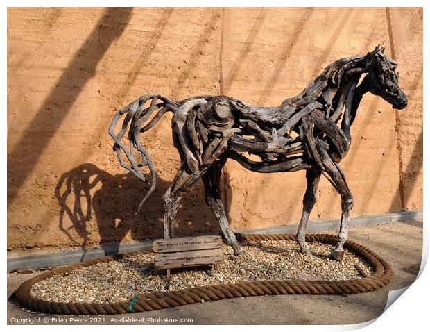 Wooden Horse Sculpture Print by Brian Pierce
