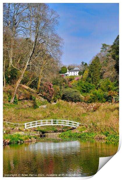 Bridge and House Trebah Print by Brian Pierce