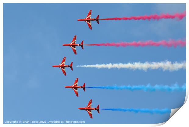 Red Arrows over Falmouth Print by Brian Pierce
