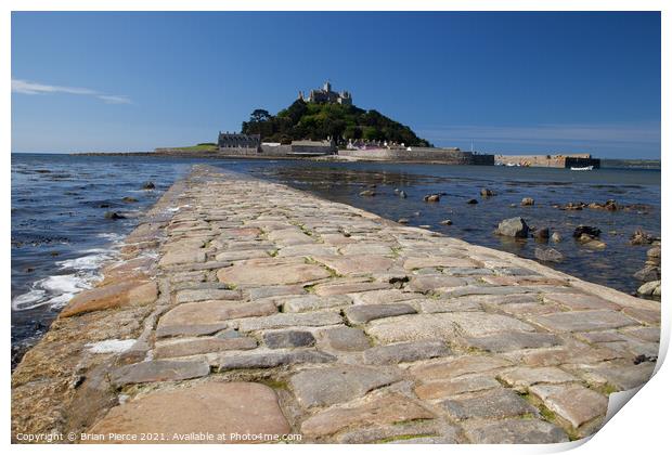 St Michael's Mount and Causeway Print by Brian Pierce