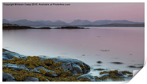  Sunset at Craigure, Isle of Mull Print by Aaron Casey