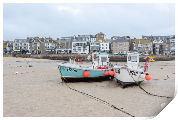 Serene Seascape in St Ives Print by Graham Custance