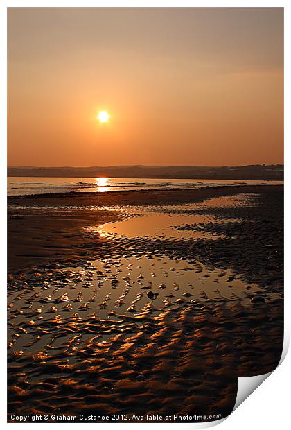 Cornish Sunset Print by Graham Custance