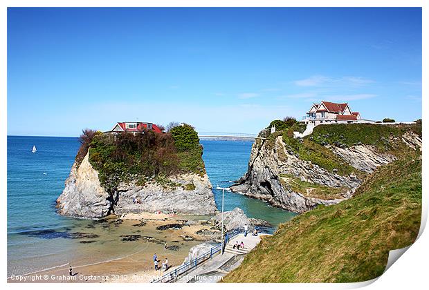 Towan Island, Newquay, Cornwall Print by Graham Custance