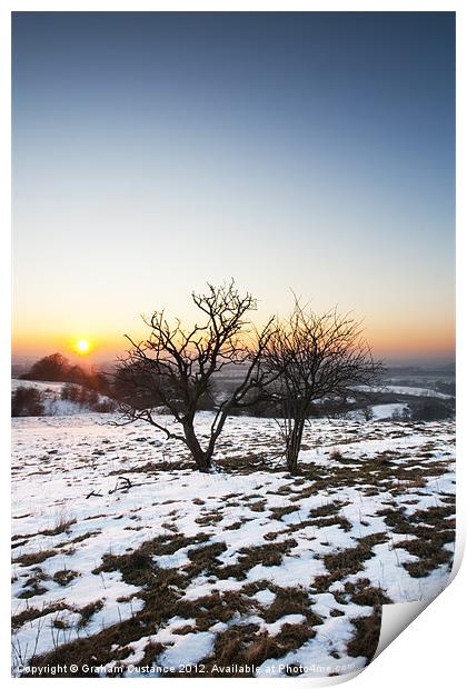 Winter Sunset Print by Graham Custance