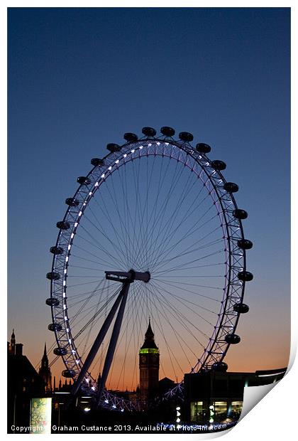 London Eye Print by Graham Custance