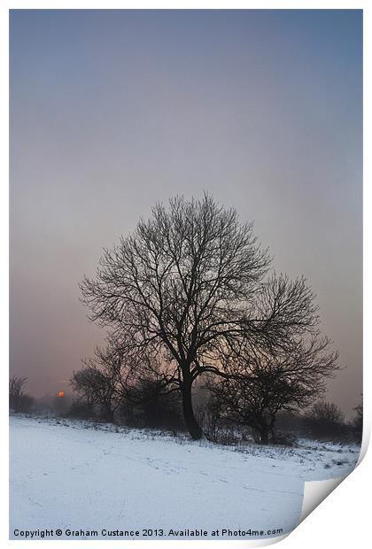 Winter Sunset Print by Graham Custance