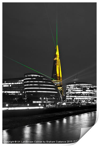 The Shard Lasers Print by Graham Custance