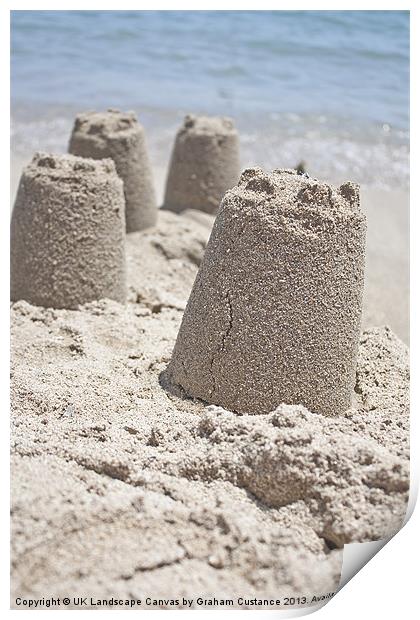 Sand Castles Print by Graham Custance
