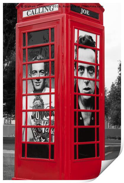 London Calling Phone Box Print by Graham Custance