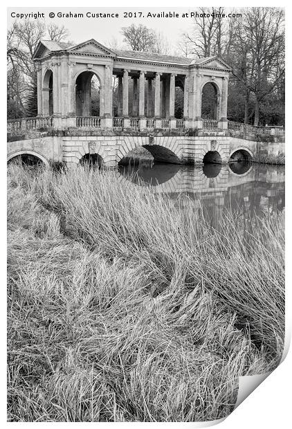 Palladian Bridge, Stowe Print by Graham Custance