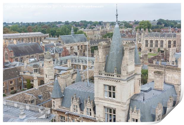 Cambridge Rooftops Print by Graham Custance