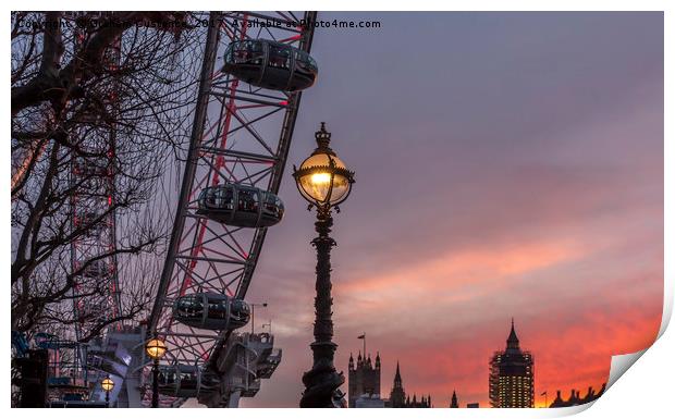 London Sunset Print by Graham Custance