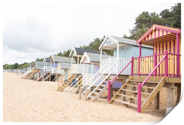 Wells-next-the-Sea beach huts Print by Graham Custance