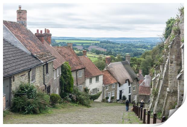 Gold Hill, Shaftesbury Print by Graham Custance