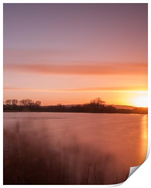 Tring Reservoir Sunset Print by Graham Custance