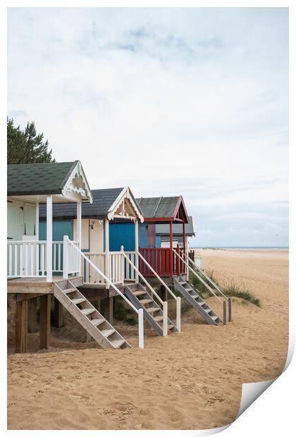 Wells-next-the-Sea Beach Huts  Print by Graham Custance