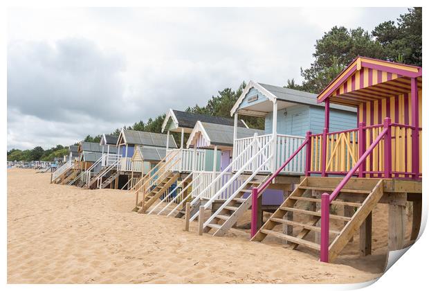 Wells-next-the-Sea Beach Huts Print by Graham Custance