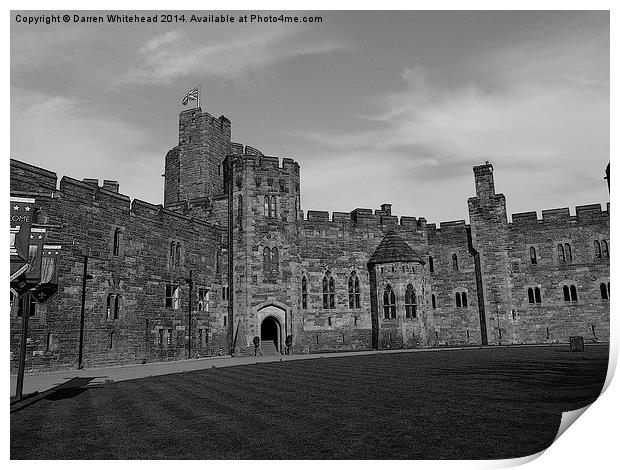  Monochrome Castle Print by Darren Whitehead