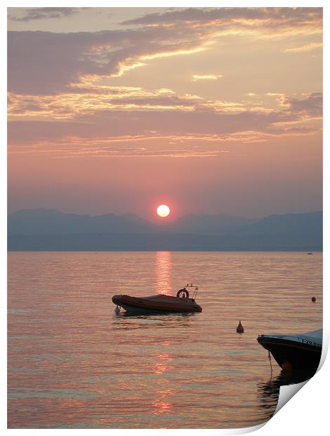 Sunset at Lake Garda  Print by Shoshan Photography 