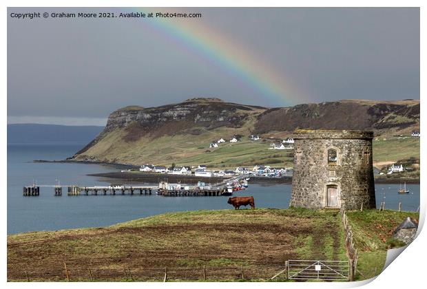 Uig and Captain Frasers Folly Print by Graham Moore