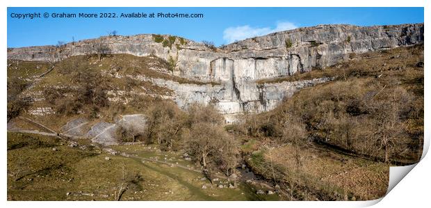 Malham Cove elevated view panorama Print by Graham Moore