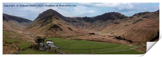 Fleetwith Pike and Haystacks panorama Print by Graham Moore