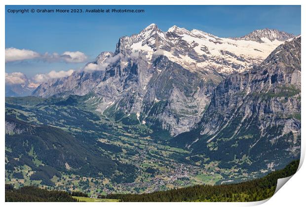 Grindelwald and Wetterhorn Print by Graham Moore