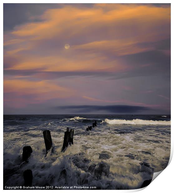 Evening Surf Print by Graham Moore