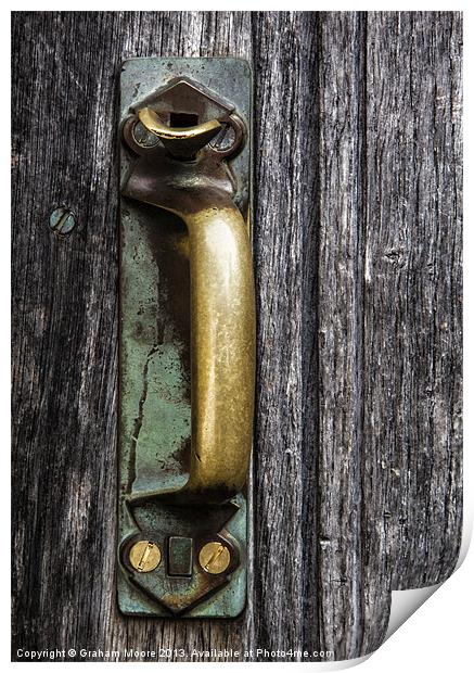 Rustic door handle Print by Graham Moore