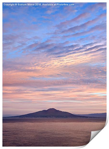 Vesuvius sunrise Print by Graham Moore