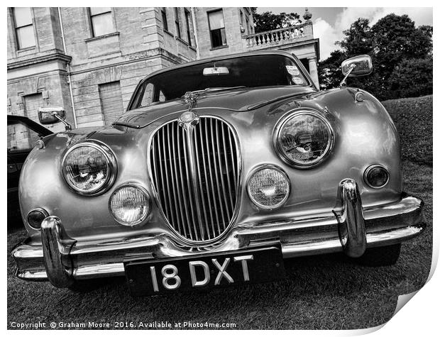 Classic Jaguar car Print by Graham Moore