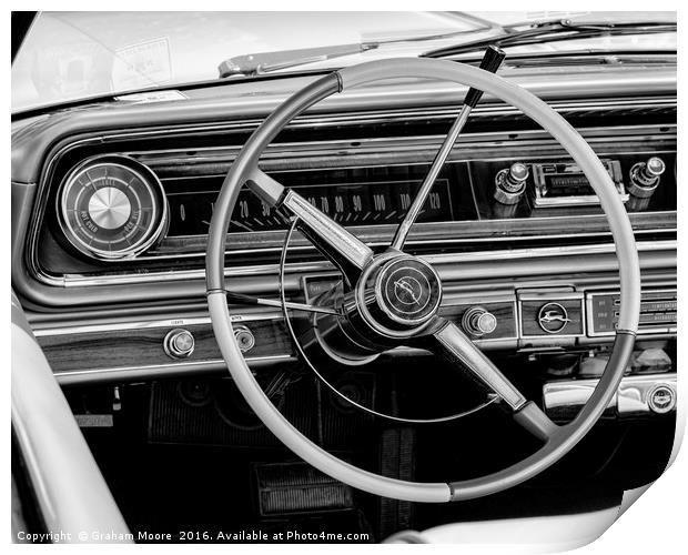 Chevrolet Impala interior Print by Graham Moore