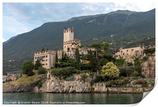 Castello Scaligero at Malcesine Print by Graham Moore