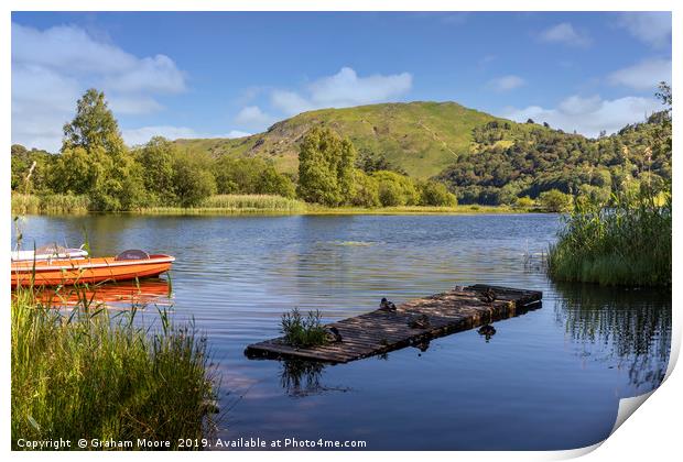 Grasmere landing stage Print by Graham Moore