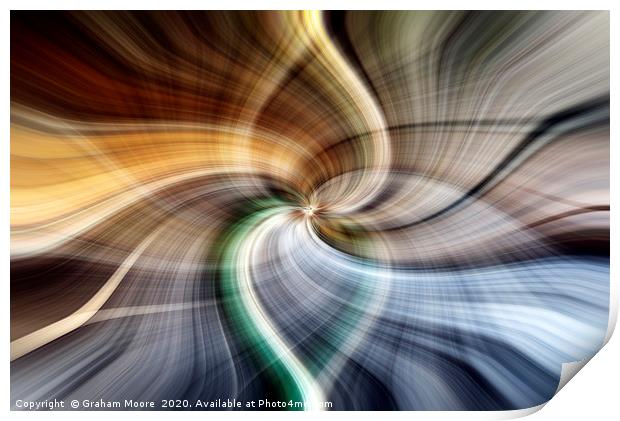 Abstract twirl effect from building interior Print by Graham Moore