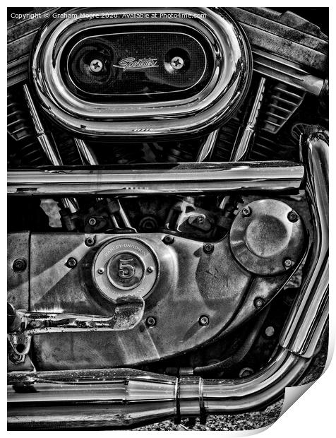 Harley Engine Print by Graham Moore
