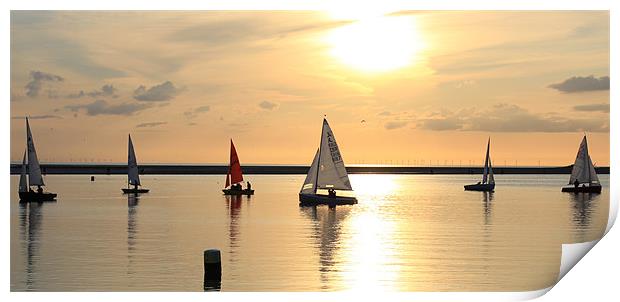 Sailing boats in West Kirby Print by Paul Farrell Photography