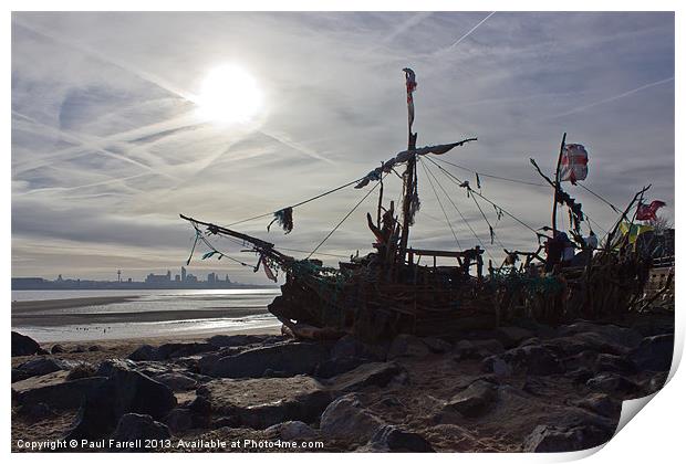 New Brightons Black Pearl pirate ship Print by Paul Farrell Photography