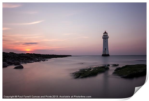 New Brighton long sunset Print by Paul Farrell Photography