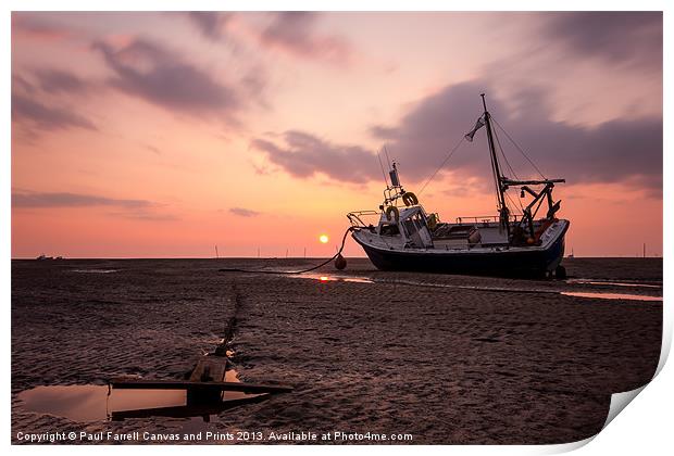 Meols beach sunset Print by Paul Farrell Photography