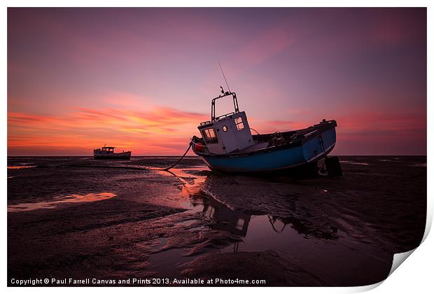 July afterglow at Meols Print by Paul Farrell Photography