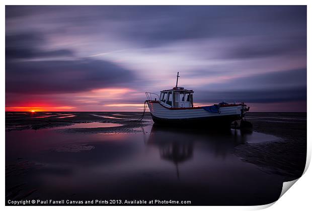 Moody Meols sunset Print by Paul Farrell Photography