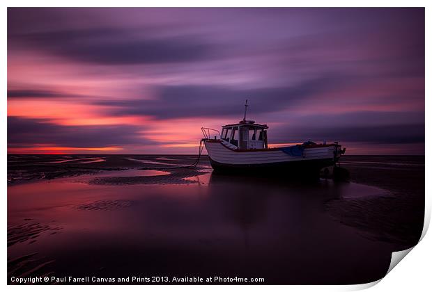 Meols July afterburn Print by Paul Farrell Photography